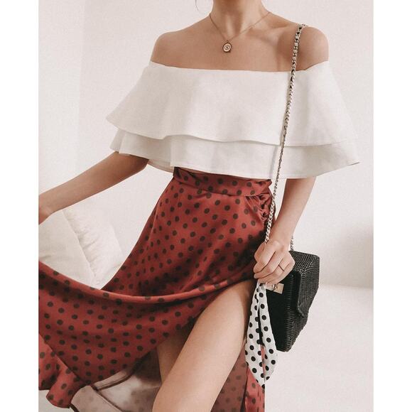 ZARA Co-Ord Polka Dot Puff Sleeve Top & Midi Skirt Set NWT ❤️ - Picture 14 of 16